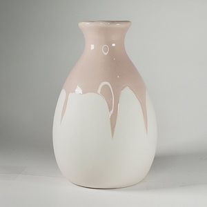 Isaac Mizrahi Loves XO Sienna Ceramic Decorative Pink White Vase
